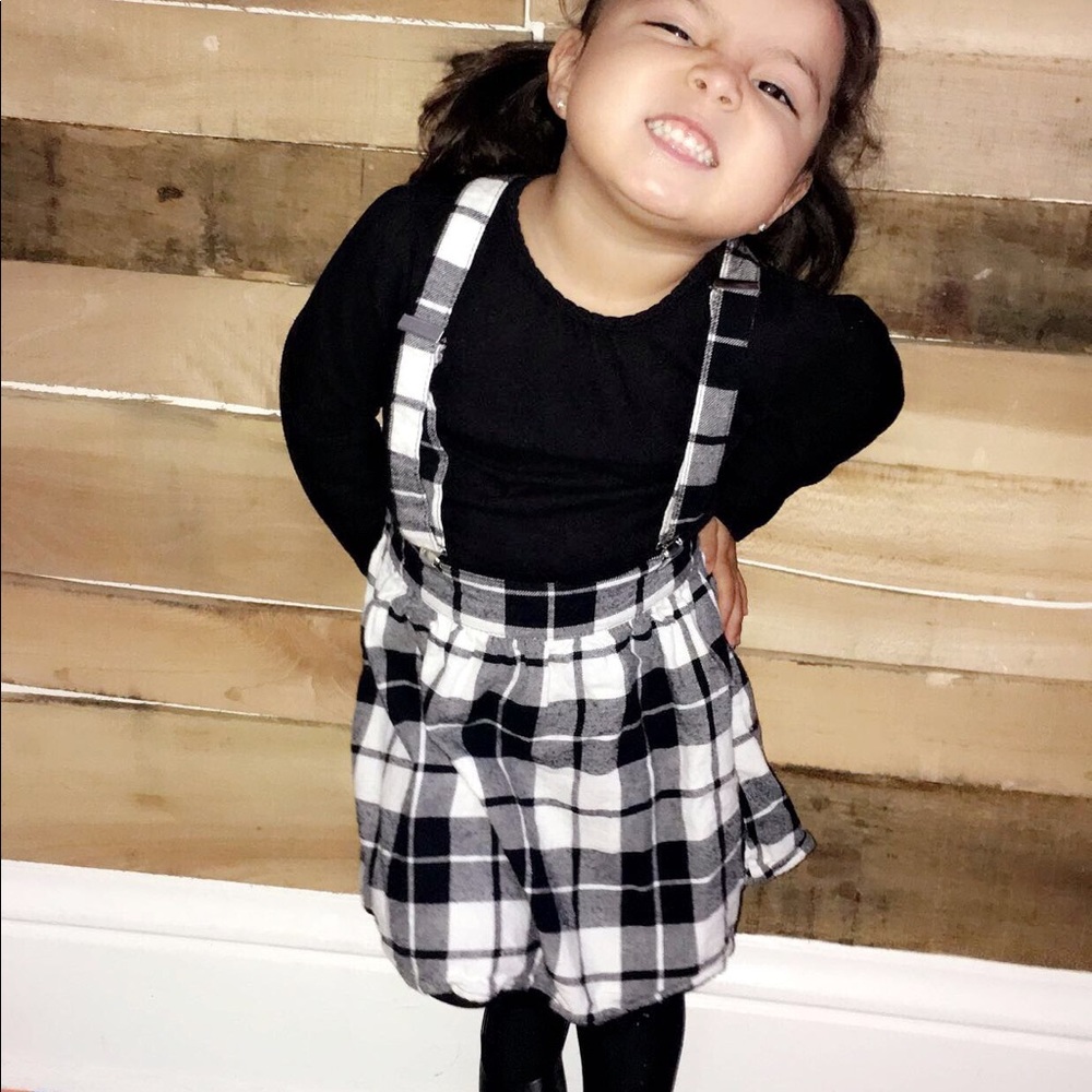 Gingham Suspender Skirt
